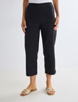 Ella J Bengaline Wide Leg Crop Pant, Black product photo View 03 S
