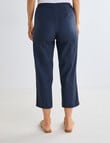 Ella J Bengaline Wide Leg Crop Pant, Washed Navy product photo View 02 S