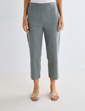 Ella J Bengaline Wide Leg Crop Pant, Sage product photo