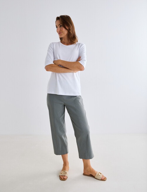 Ella J Bengaline Wide Leg Crop Pant, Sage product photo View 02 L