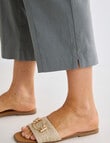 Ella J Bengaline Wide Leg Crop Pant, Sage product photo View 04 S