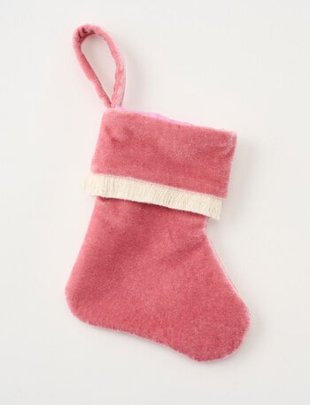 Christmas Shop DE Velvet Mini Stocking, Blush product photo