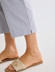 Ella J Bengaline Wide Leg Crop Pant, Stone product photo View 03 S