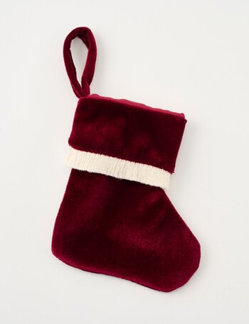 Christmas Shop DE Velvet Mini Stocking, Berry product photo