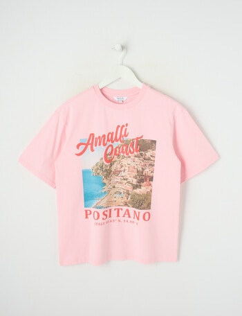 Switch Amalfi Short Sleeve Oversized Tee, Pink product photo