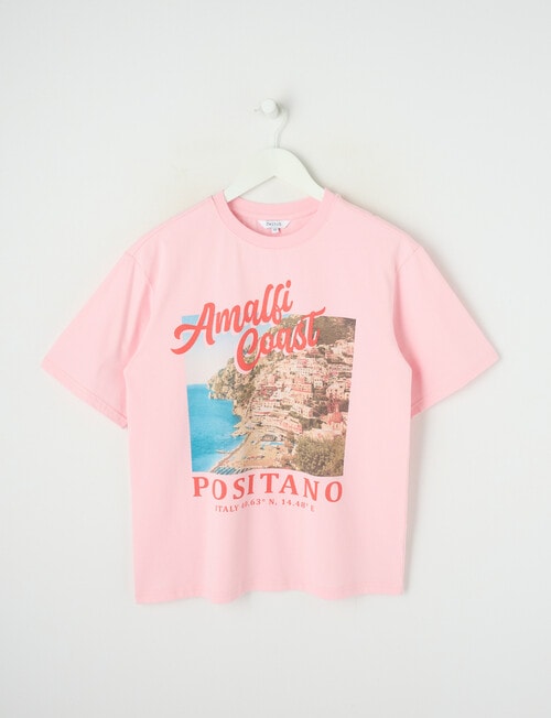 Switch Amalfi Short Sleeve Oversized Tee, Pink product photo