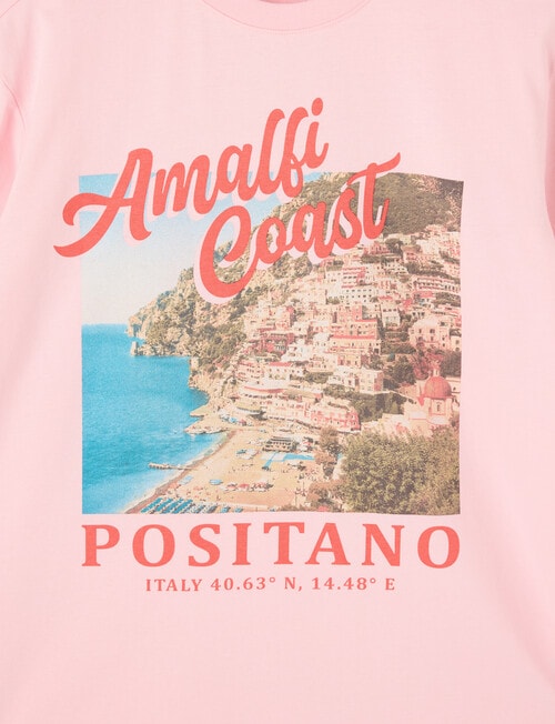 Switch Amalfi Short Sleeve Oversized Tee, Pink product photo View 02 L