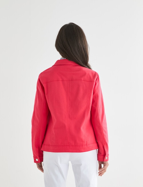 Ella J Coloured Denim Jacket, Poppy product photo View 02 L