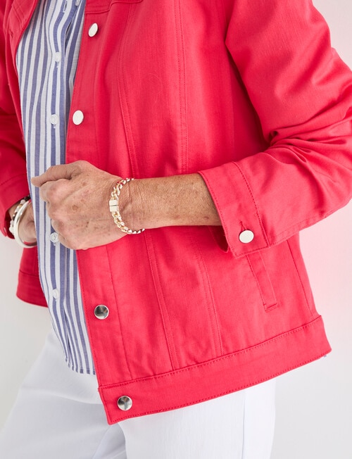 Ella J Coloured Denim Jacket, Poppy product photo View 07 L