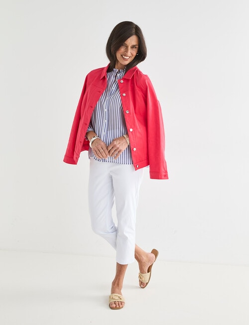 Ella J Coloured Denim Jacket, Poppy product photo View 08 L