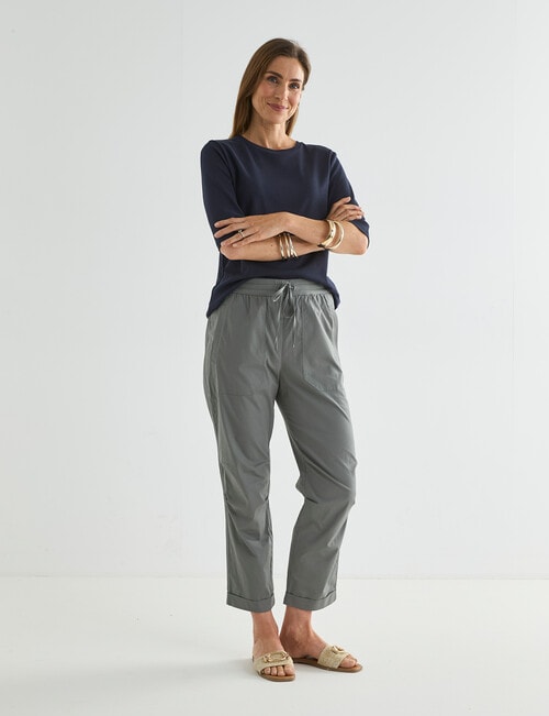 Ella J Knit Waistband Cargo, Khaki product photo