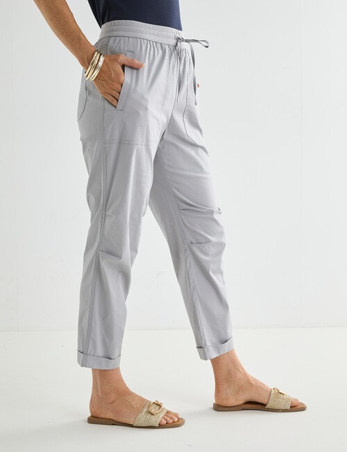 Ella J Knit Waistband Cargo, Stone product photo View 04 L
