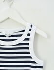 Switch Emma Stripe Rib Singlet, Navy & White product photo View 02 S