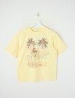 Switch Paradise Short Sleeve Oversized Tee, Pale Lemon product photo