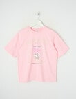 Switch Bubble Tea Short Sleeve Oversized Tee, Baby Pink product photo