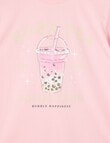 Switch Bubble Tea Short Sleeve Oversized Tee, Baby Pink product photo View 02 S