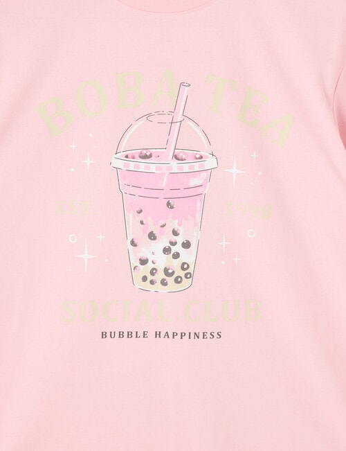 Switch Bubble Tea Short Sleeve Oversized Tee, Baby Pink product photo View 02 L