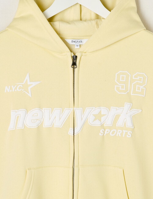 Switch New York Oversized Zip Hoodie, Lemon & White product photo View 02 L