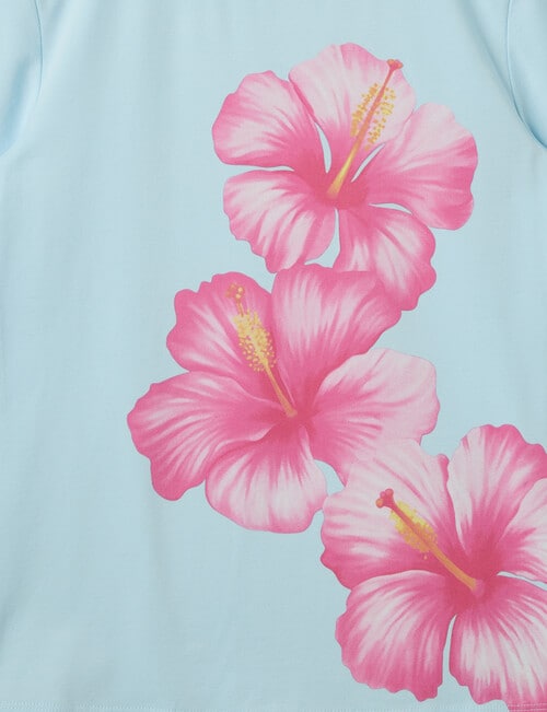Switch Hibiscus Short Sleeve Giselle Tee, Baby Blue product photo View 02 L