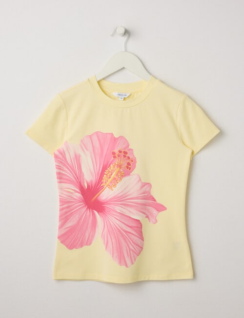 Switch Hibiscus Short Sleeve Giselle Tee, Pale Lemon product photo