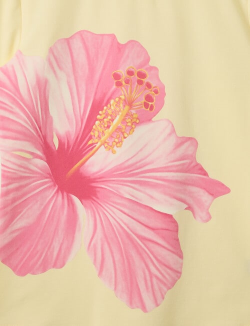 Switch Hibiscus Short Sleeve Giselle Tee, Pale Lemon product photo View 02 L