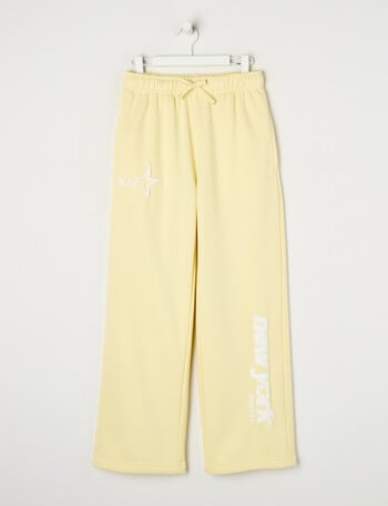 Switch New York Sports Wide Leg Trackpant, Lemon & White product photo