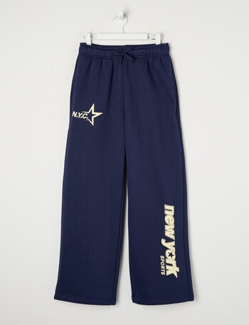 Switch New York Sports Wide Leg Trackpant, Navy & Butter product photo