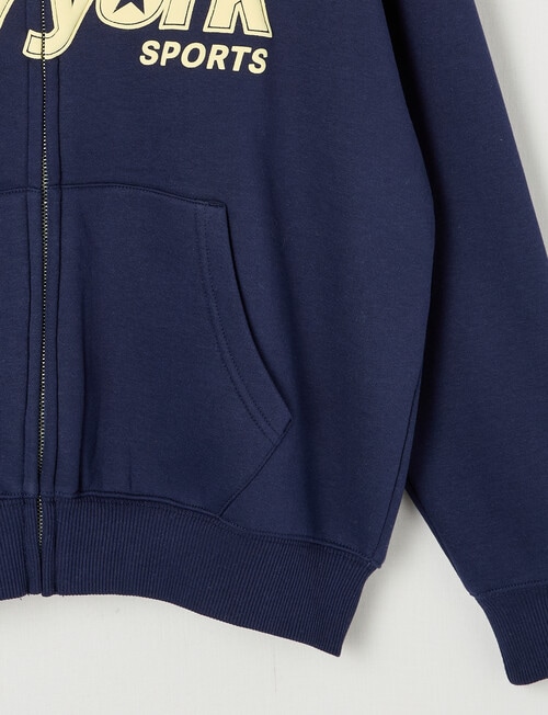 Switch New York Sports Oversized Zip Up Hoodie, Navy product photo View 03 L