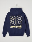 Switch New York Sports Oversized Zip Up Hoodie, Navy product photo View 04 S