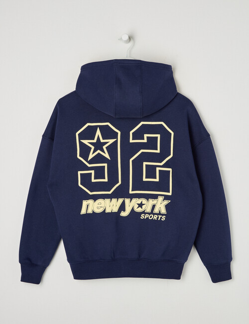 Switch New York Sports Oversized Zip Up Hoodie, Navy product photo View 04 L
