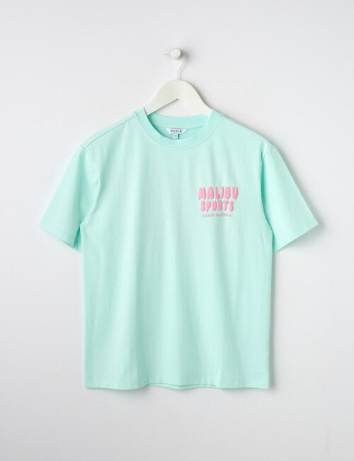 Switch Malibu Oversized Short Sleeve Tee, Mint & Pink product photo
