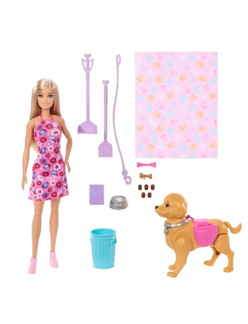 Barbie Malibu Walk & Potty Pup Toy Set product photo View 02 L