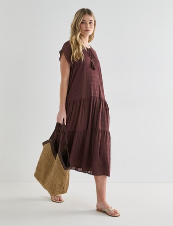 Zest Textured Maxi Dress, Chocolate product photo