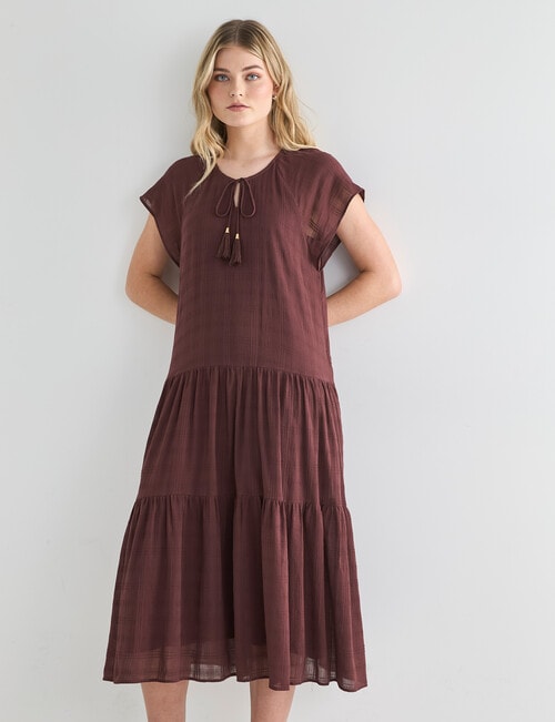 Zest Textured Maxi Dress, Chocolate product photo View 04 L