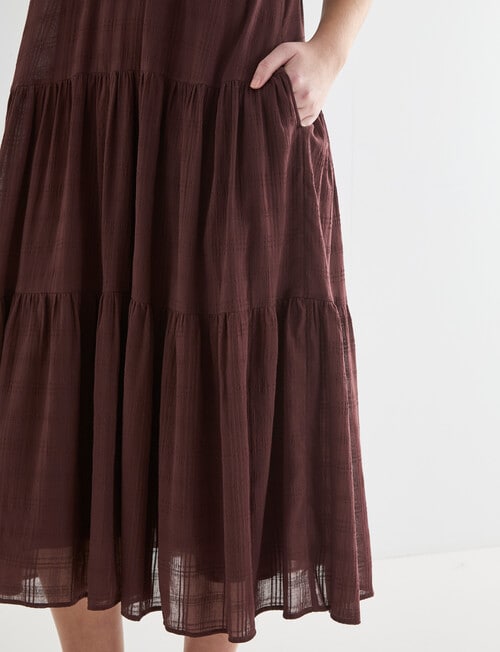 Zest Textured Maxi Dress, Chocolate product photo View 06 L