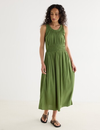 Zest Elastic Waist Midi Dress, Cactus product photo