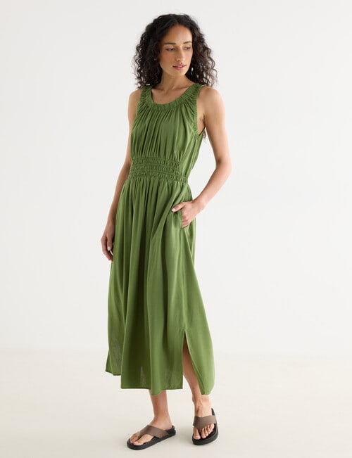Zest Elastic Waist Midi Dress, Cactus product photo View 03 L