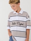 No Issue Stripe Short Sleeve Polo, Stone product photo