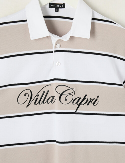 No Issue Stripe Short Sleeve Polo, Stone product photo View 02 L
