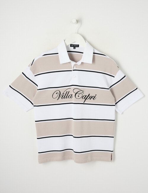 No Issue Stripe Short Sleeve Polo, Stone product photo View 04 L