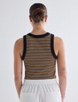 Mineral Hazel Rib Tank Top, Caramel Stripe product photo View 02 S