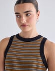 Mineral Hazel Rib Tank Top, Caramel Stripe product photo View 04 S