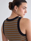 Mineral Hazel Rib Tank Top, Caramel Stripe product photo View 05 S