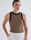 Mineral Hazel Rib Tank Top, Caramel Stripe product photo View 06 S