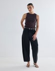 Mineral Hazel Rib Tank Top, Chocolate Stripe product photo View 03 S