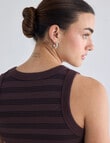 Mineral Hazel Rib Tank Top, Chocolate Stripe product photo View 06 S