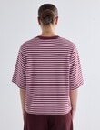 Mineral Boxy Crop Short Sleeve Tee, Mahogany Stripe product photo View 02 S