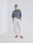 Mineral Boxy Crop Short Sleeve Tee, Sky Blue Stripe product photo View 03 S