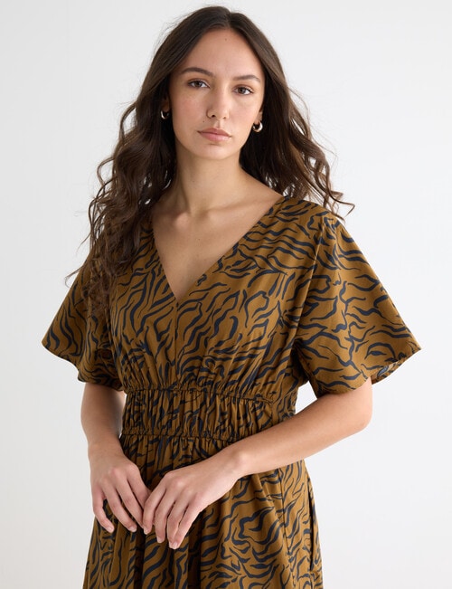 Mineral Anya Dress, Burnt Caramel Print product photo View 04 L