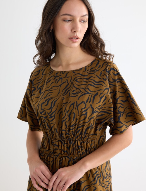 Mineral Anya Dress, Burnt Caramel Print product photo View 05 L